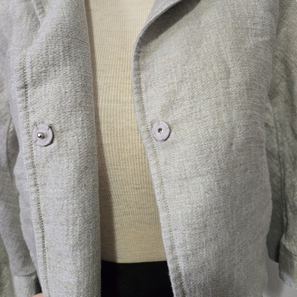 Lida Baday Light Grey Linen Cropped Jacket With Silk lining. Size 6 - Picture 10 of 14